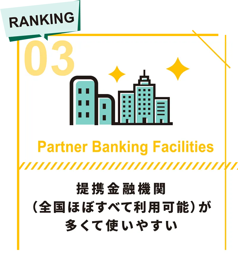 提携金融機関が多くて使いやすい